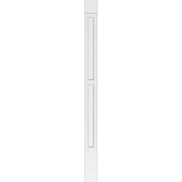 Ekena Millwork Two Equal Raised Panel PVC Pilaster w/Standard Capital & Base, 8"W x 108"H x 2"P - PILP08X108DRP01-2