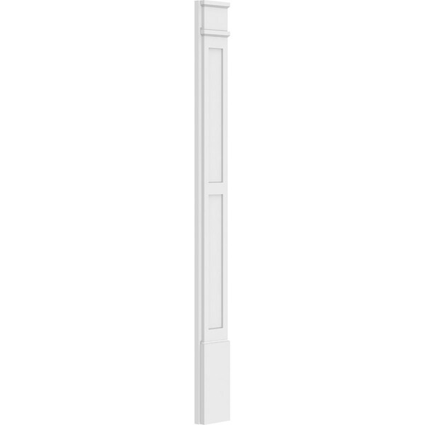 Ekena Millwork Two Equal Flat Panel PVC Pilaster w/Decorative Capital & Base, 7"W x 72"H x 2"P - PILP07X072DFP02-2