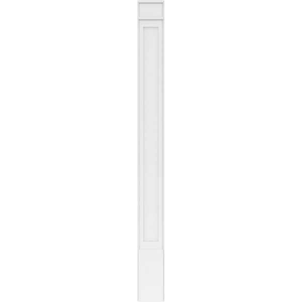 Ekena Millwork Flat Panel PVC Pilaster w/Decorative Capital & Base, 8"W x 90"H x 2"P - PILP08X090FP02-2