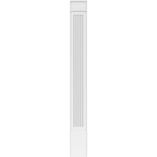 Ekena Millwork Fluted PVC Pilaster w/Decorative Capital & Base, 9"W x 82"H x 2"P - PILP09X082FL02-2