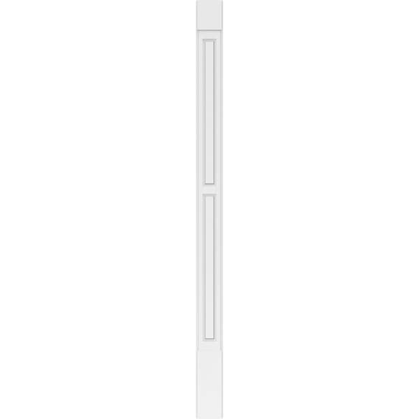 Ekena Millwork Two Equal Raised Panel PVC Pilaster w/Standard Capital & Base, 7"W x 108"H x 2"P - PILP07X108DRP01-2
