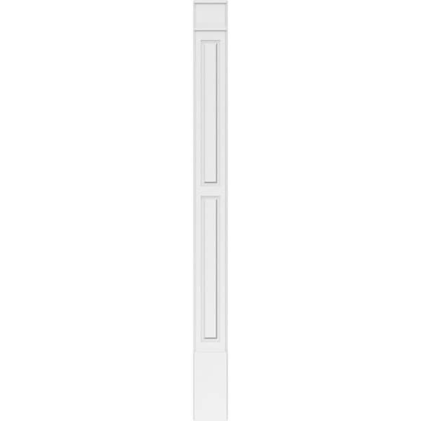 Ekena Millwork Two Equal Raised Panel PVC Pilaster w/Decorative Capital & Base, 9"W x 108"H x 2"P - PILP09X108DRP02-2
