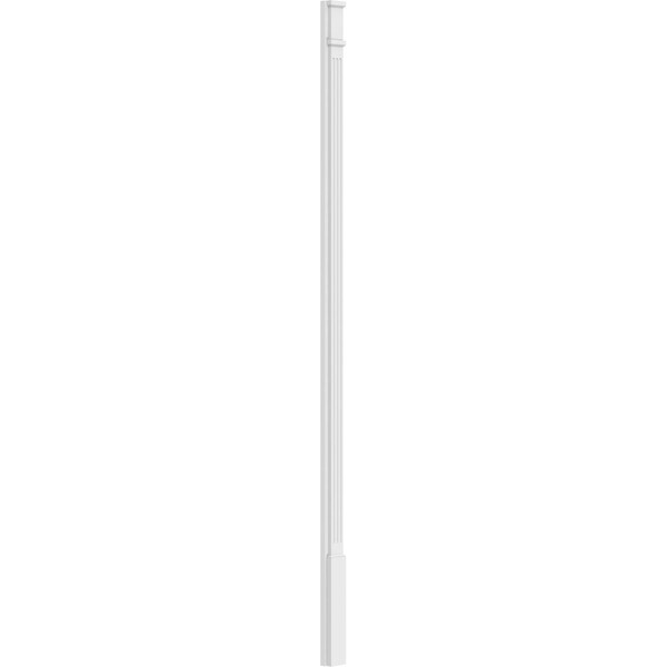 Ekena Millwork Fluted PVC Pilaster w/Decorative Capital & Base, 4"W x 102"H x 2"P - PILP04X102FL02-2