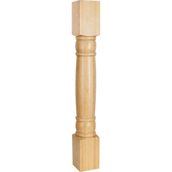 Hardware Resources 4-1/2" Wx4-1/2"Dx35-1/2"H Rubberwood Doric Post - P14RW