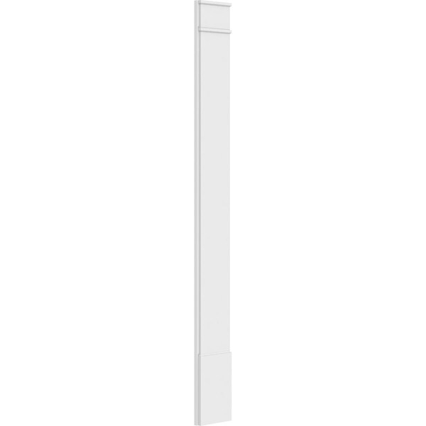 Ekena Millwork Plain PVC Pilaster w/Decorative Capital & Base, 12"W x 108"H x 2"P - PILP12X108SM02-2