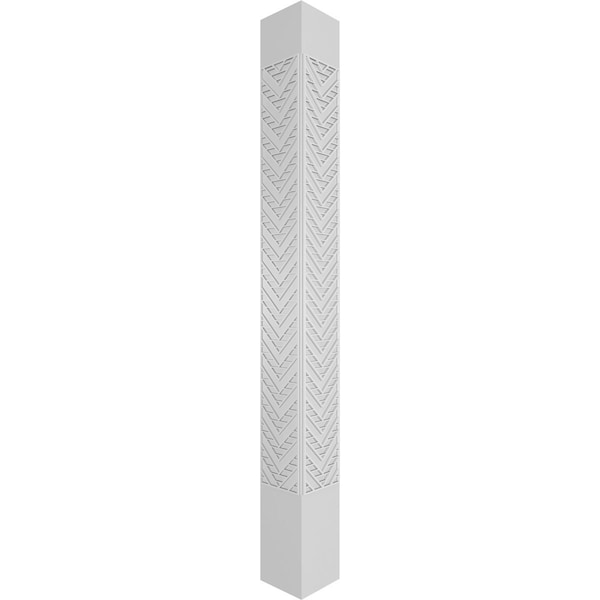 Ekena Millwork Craftsman Classic Square Non-Tapered Gilcrest Fretwork Column w/ Standard Capital & Standard Base - CC1210ENGCTCSCS