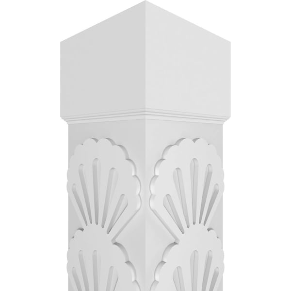 Ekena Millwork Craftsman Classic Square Non-Tapered Bondi Fretwork Column w/ Standard Capital & Standard Base - CC0810ENBNDCSCS