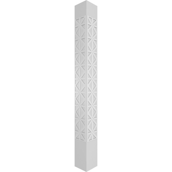 Ekena Millwork Craftsman Classic Square Non-Tapered Imperial Fretwork Column w/ Mission Capital & Mission Base - CC1208ENIMPMIMI