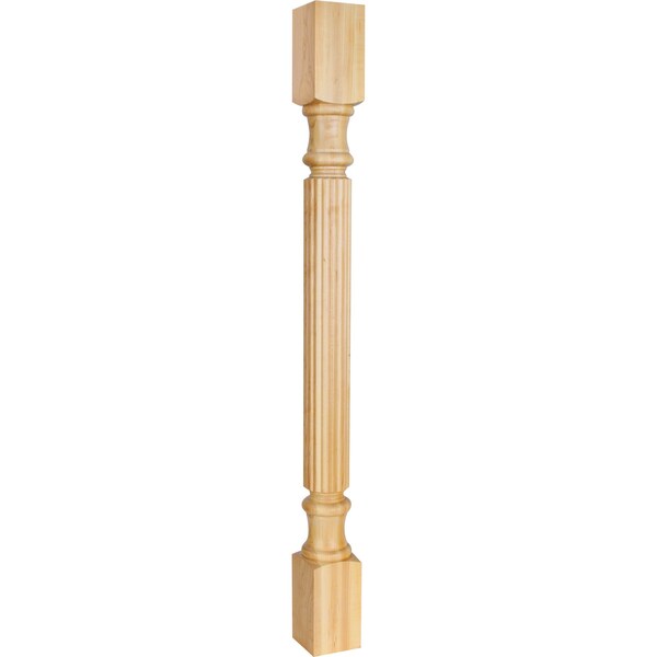 Hardware Resources 3-1/2" Wx3-1/2"Dx42"H Rubberwood Reed Post - P2-42RW