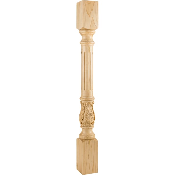 Hardware Resources 3-1/2" Wx3-1/2"Dx35-1/2"H Cherry Fluted Acanthus Post - P23-3.5-CH