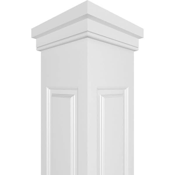 Ekena Millwork Craftsman Classic Square Non-Tapered, Double Raised Panel PVC Column, Prairie Capital & Prairie Base - CC1209ENDPRPR
