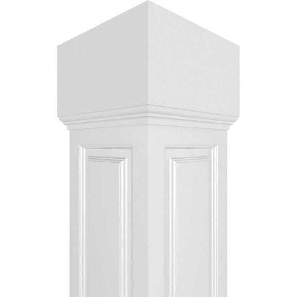 Ekena Millwork Craftsman Classic Square Non-Tapered Raised Panel PVC Column, Mission Capital & Mission Base - CC1010ENRMIMI