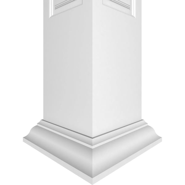 Ekena Millwork Craftsman Classic Square Non-Tapered, Raised Panel PVC Column, Crown Capital & Crown Base - CC1208ENRCRCR