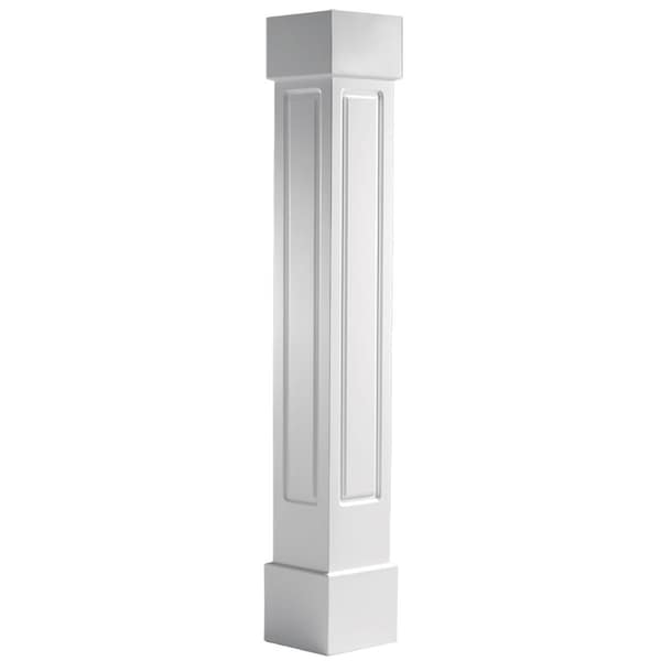 Ekena Millwork Craftsman Classic Square Non-Tapered Raised Panel Column w/ Standard Capital & Standard Base - EC1008ENRSTST