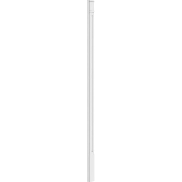 Ekena Millwork Flat Panel PVC Pilaster w/Decorative Capital & Base, 5"W x 120"H x 2"P - PILP05X120FP02-2