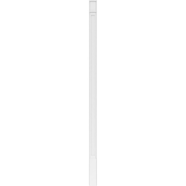Ekena Millwork Flat Panel PVC Pilaster w/Decorative Capital & Base, 5"W x 120"H x 2"P - PILP05X120FP02-2
