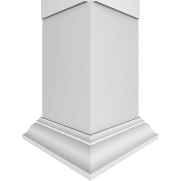 Ekena Millwork Craftsman Classic Square Non-Tapered Paramount Fretwork Column w/ Crown Capital & Crown Base - CC0810ENPMTCRCR