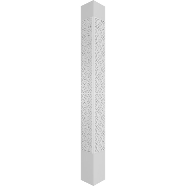 Ekena Millwork Craftsman Classic Square Non-Tapered Paisley Fretwork Column w/ Prairie Capital & Prairie Base - CC1008ENPSLPRPR