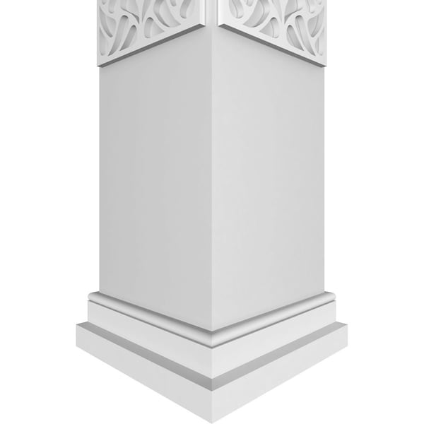 Ekena Millwork Craftsman Classic Square Non-Tapered Paisley Fretwork Column w/ Prairie Capital & Prairie Base - CC1008ENPSLPRPR