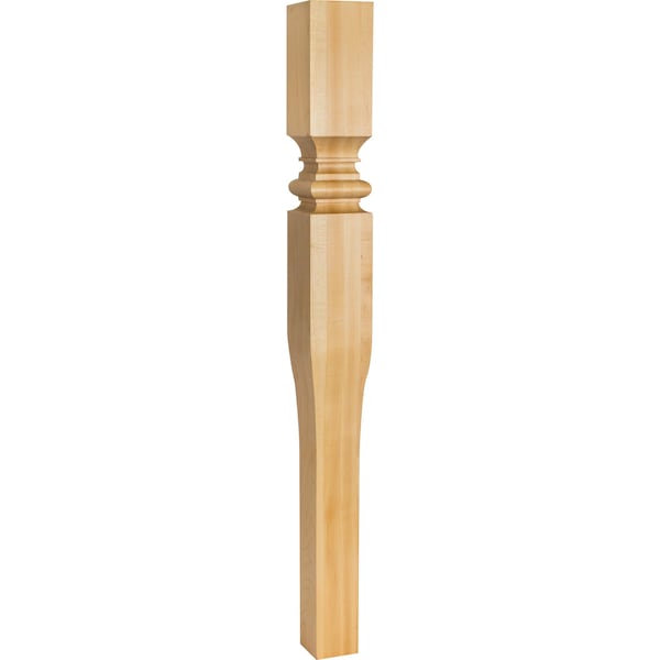 Hardware Resources 3-1/2" Wx3-1/2"Dx35-1/2"H Rubberwood Tapered Art Nouveau Post - P68-RW