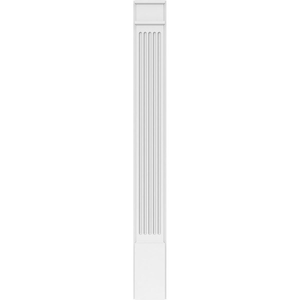 Ekena Millwork Fluted PVC Pilaster w/Decorative Capital & Base, 8W x 72H x 2P, PR - PILP08X072FL02-2