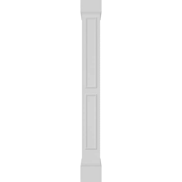 Ekena Millwork Craftsman Classic Square Non-Tapered, Double Raised Panel PVC Column, Mission Capital & Mission Base - CC1210ENDMIMI