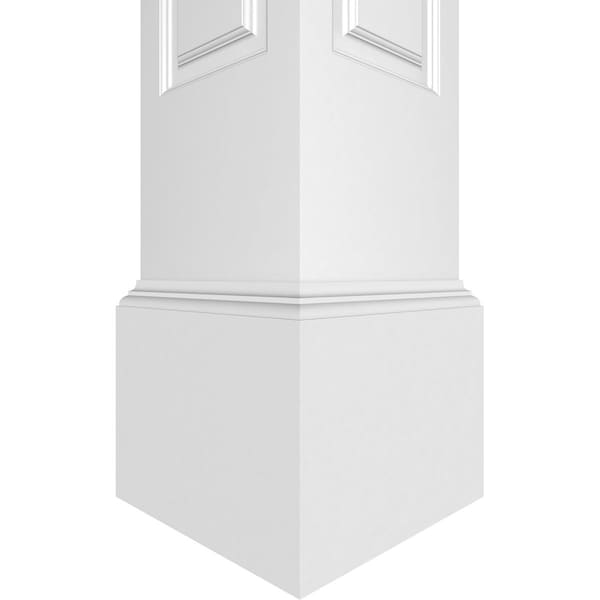 Ekena Millwork Craftsman Classic Square Non-Tapered, Double Raised Panel PVC Column, Mission Capital & Mission Base - CC1210ENDMIMI