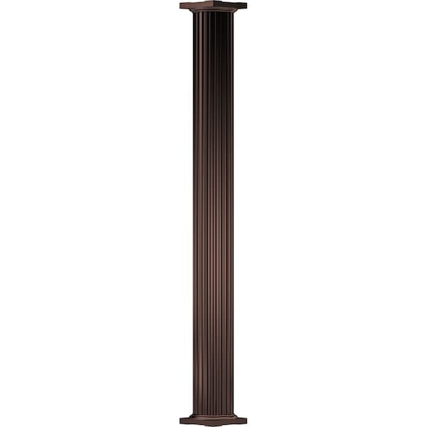 Ekena Millwork 12" x 8' Endura-Aluminum Column, Round Shaft (For Post Wrap Installation), Non-Tapered, FLuted - EA1208RNFSETUTU