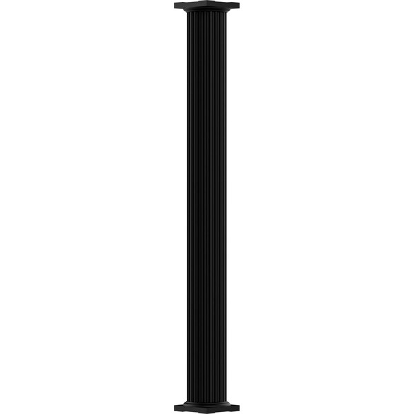 Ekena Millwork 6" x 8' Endura-Aluminum Column, Round Shaft (For Post Wrap Installation), Non-Tapered, FLuted - EA0608RNFSGTUTU