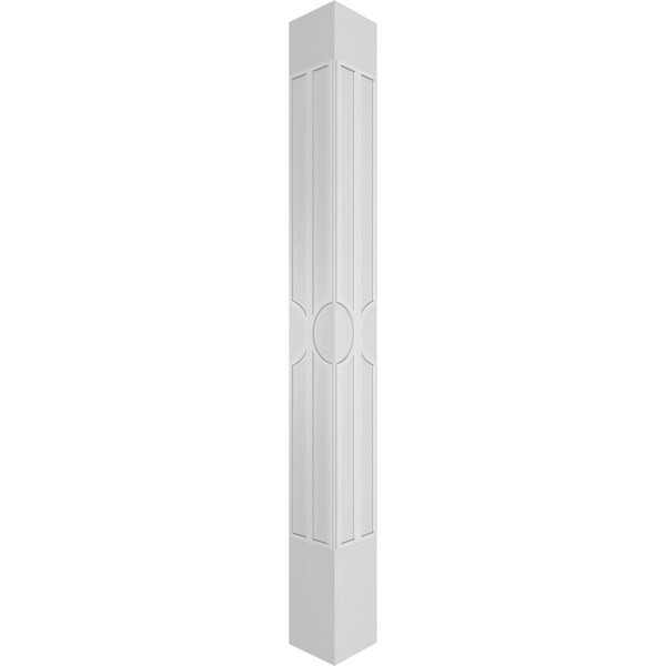 Ekena Millwork Craftsman Classic Square Non-Tapered Nouveau Fretwork Column w/ Mission Capital & Mission Base - CC1210ENNVUMIMI