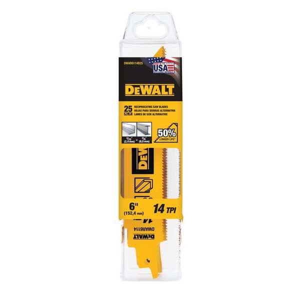 Dewalt Heavy Metal Bi-Metal Reciprocating Saw Blades - DWAR6114B25