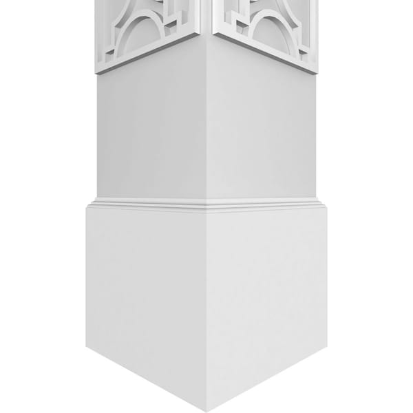 Ekena Millwork Craftsman Classic Square Non-Tapered Gypsum Fretwork Column w/ Standard Capital & Standard Base - CC1210ENGYPCSCS
