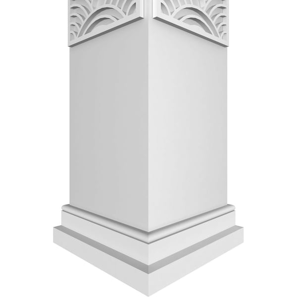 Ekena Millwork Craftsman Classic Square Non-Tapered Art Deco Fretwork Column w/ Prairie Capital & Prairie Base - CC1008ENARDPRPR