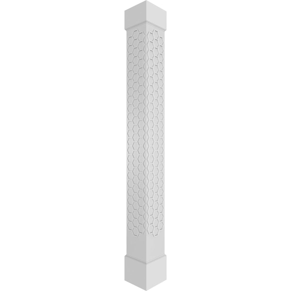 Ekena Millwork Craftsman Classic Square Non-Tapered Westmore Fretwork Column w/ Standard Capital & Standard Base - CC1209ENWSTCSCS