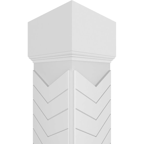 Ekena Millwork Craftsman Classic Square Non-Tapered Chevron Modern Fretwork Column - CC1208ENCVDMIMI