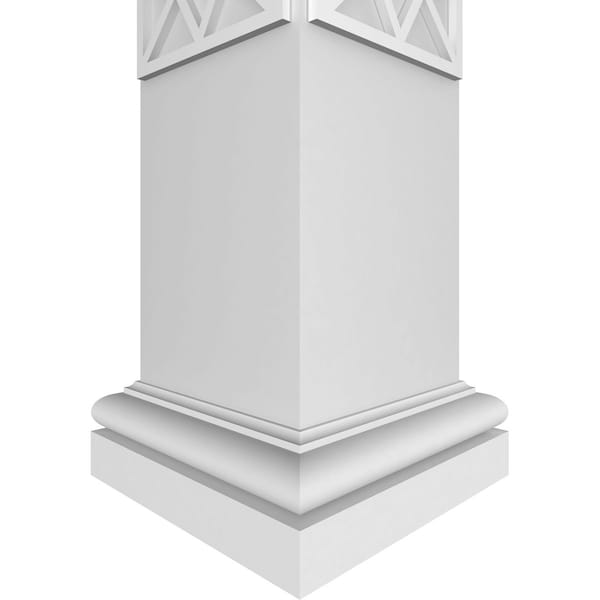 Ekena Millwork Craftsman Classic Square Non-Tapered Mosaic Fretwork Column w/ Tuscan Capital & Tuscan Base - CC1209ENMSCTUTU