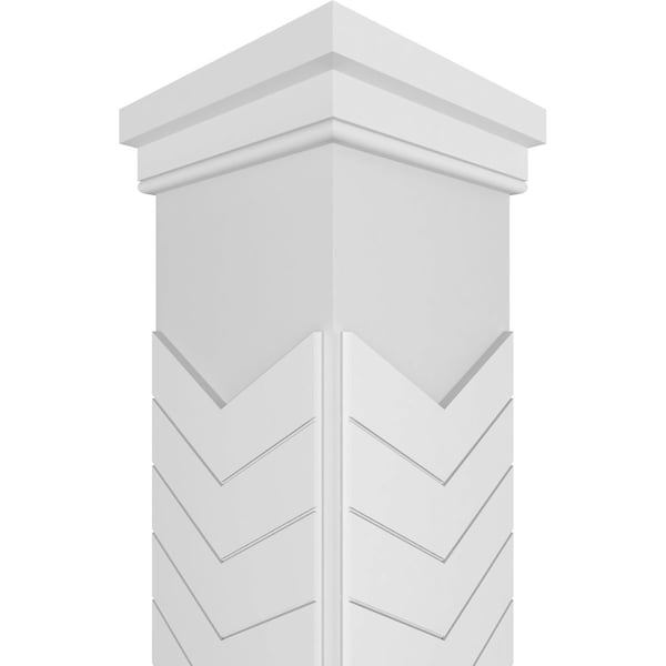 Ekena Millwork Craftsman Classic Square Non-Tapered Chevron Modern Fretwork Column - CC0810ENCVDPRPR