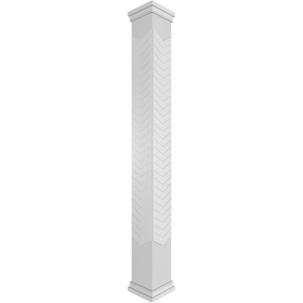 Ekena Millwork Craftsman Classic Square Non-Tapered Chevron Modern Fretwork Column - CC0810ENCVDPRPR