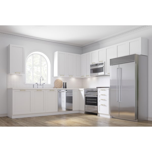 Cambridge Quick Assemble Modern Style, Shaker White 90 in. Pantry Kitchen Cabinet (18 in. W x 24 in. D x 90 in. H) - SA-PU1890-SW