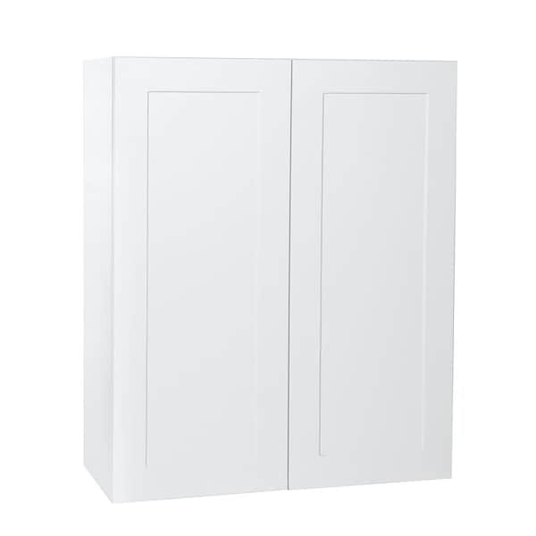 Cambridge Quick Assemble Modern Style, Shaker White 30 x 36 in. Wall Kitchen Cabinet, 2 Door (30 in. W x 12 D x 36 in. H) - SA-WU3036-SW