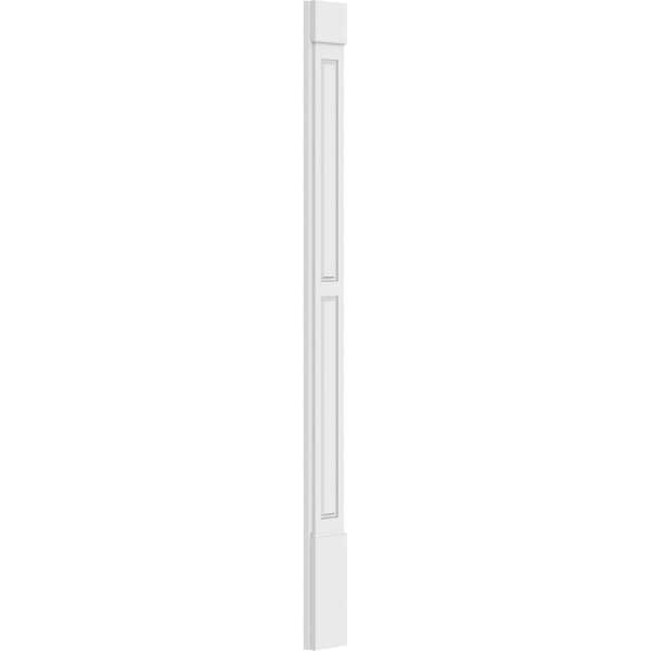 Ekena Millwork Two Equal Raised Panel PVC Pilaster w/Standard Capital & Base, 7"W x 90"H x 2"P - PILP07X090DRP01-2