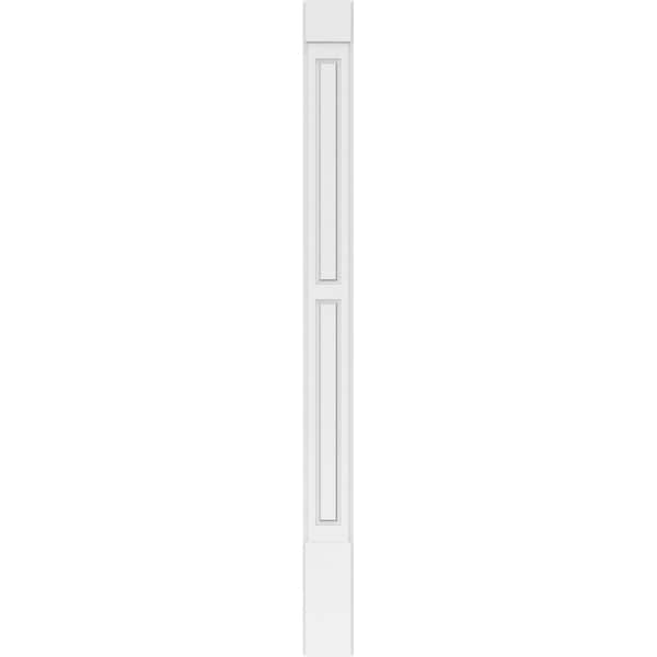 Ekena Millwork Two Equal Raised Panel PVC Pilaster w/Standard Capital & Base, 7"W x 90"H x 2"P - PILP07X090DRP01-2
