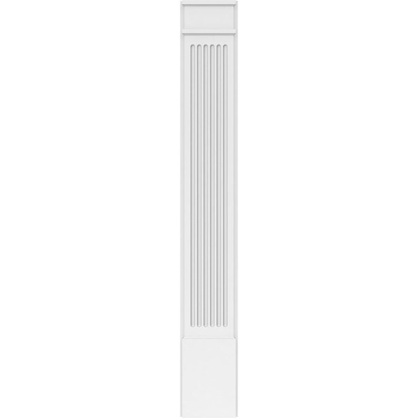 Ekena Millwork Fluted PVC Pilaster w/Decorative Capital & Base, 10"W x 72"H x 2"P - PILP10X072FL02-2