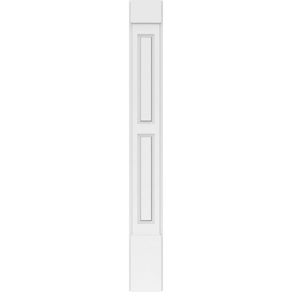 Ekena Millwork Two Equal Raised Panel PVC Pilaster w/Standard Capital & Base, 7"W x 60"H x 2"P - PILP07X060DRP01-2