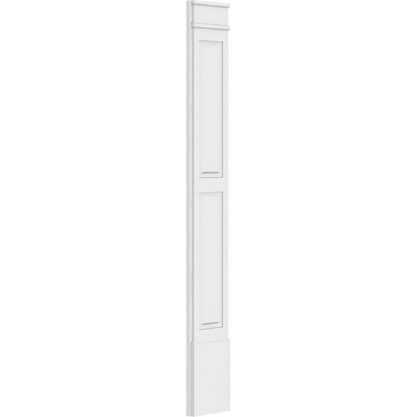 Ekena Millwork Two Equal Raised Panel PVC Pilaster w/Decorative Capital & Base, 12"W x 90"H x 2"P - PILP12X090DRP02-2