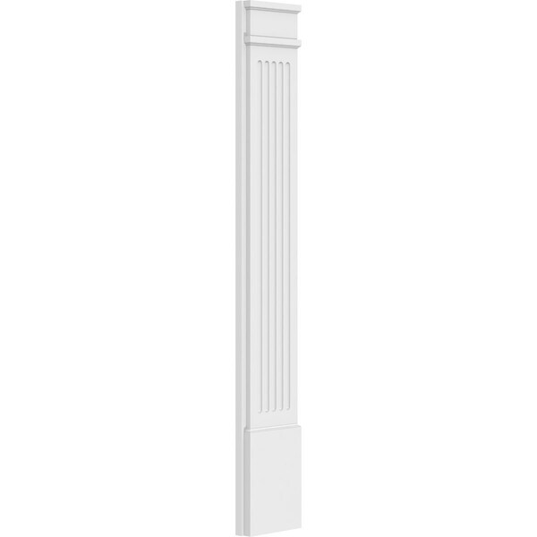 Ekena Millwork Fluted PVC Pilaster w/Decorative Capital & Base, 9"W x 60"H x 2"P - PILP09X060FL02-2