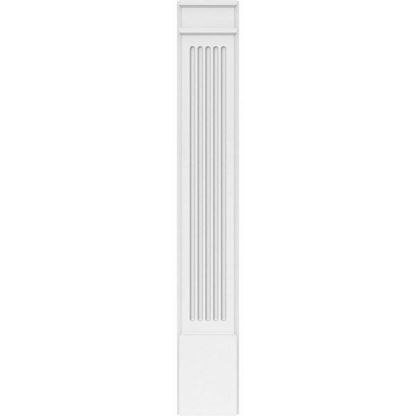 Ekena Millwork Fluted PVC Pilaster w/Decorative Capital & Base, 9"W x 60"H x 2"P - PILP09X060FL02-2