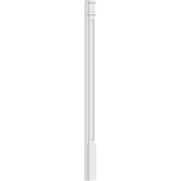 Ekena Millwork Flat Panel PVC Pilaster w/Decorative Capital & Base, 4"W x 60"H x 2"P - PILP04X060FP02-2