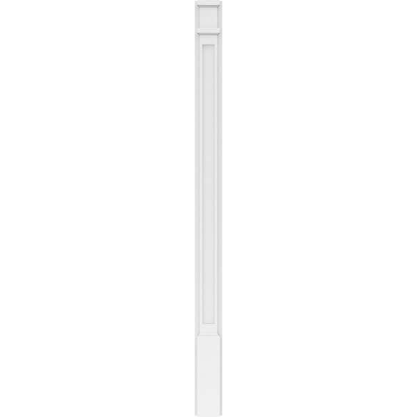 Ekena Millwork Flat Panel PVC Pilaster w/Decorative Capital & Base, 4"W x 60"H x 2"P - PILP04X060FP02-2
