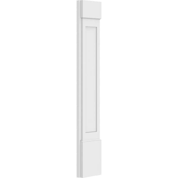 Ekena Millwork Flat Panel PVC Pilaster w/Standard Capital & Base, 8"W x 48"H x 2"P - PILP08X048FP01-2